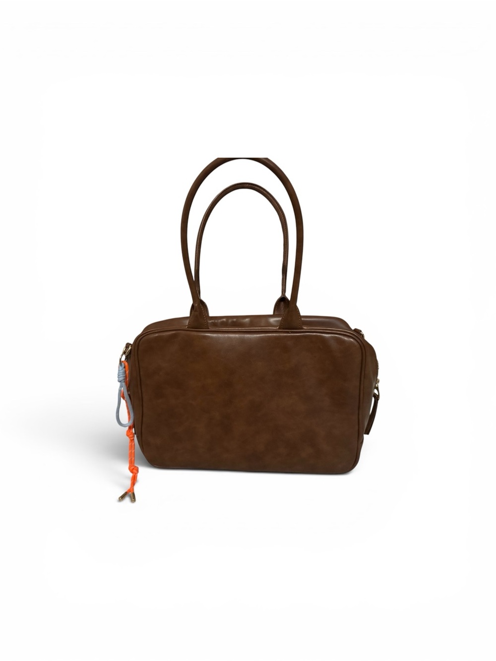 Universal Thread Brown Satchel with Top Handles and Detachable Long Strap